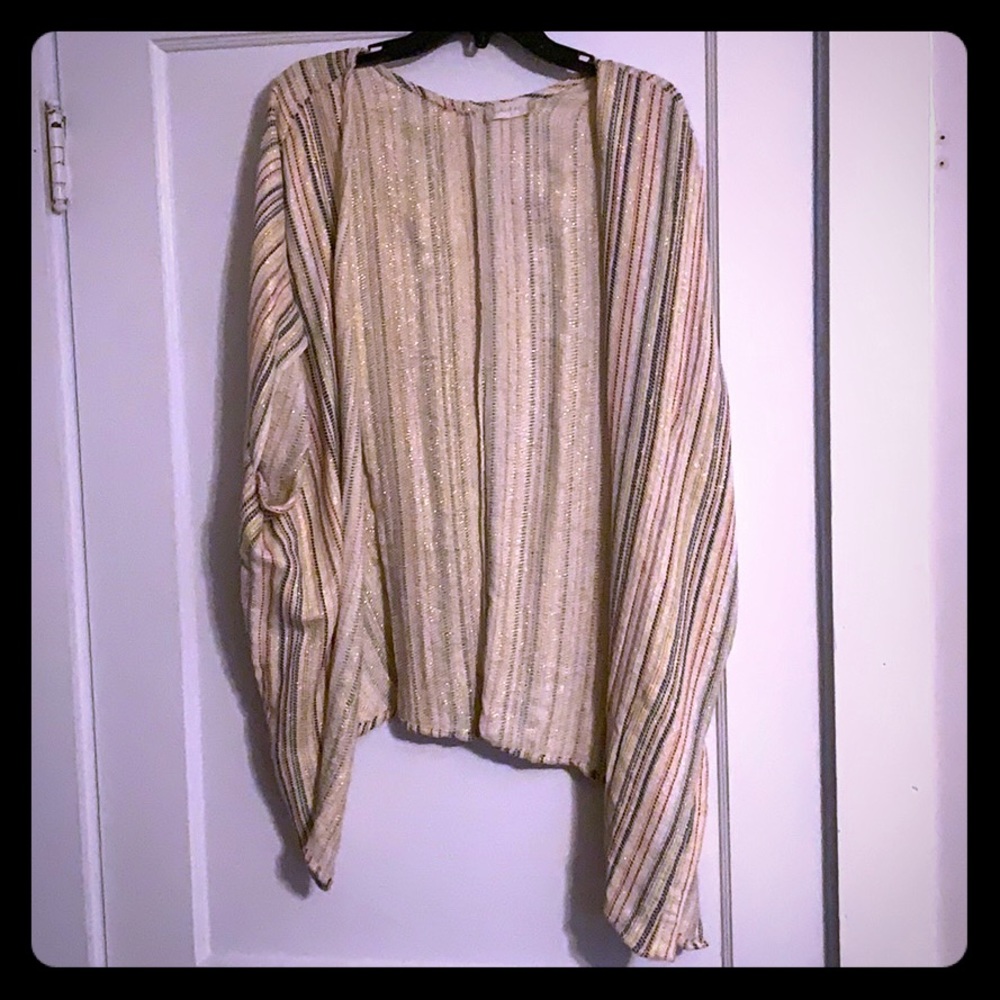 Rainbow striped shawl